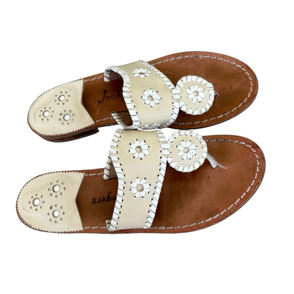 Jack Rogers Cream and Tan Women's Sandals - Picture 2 of 6